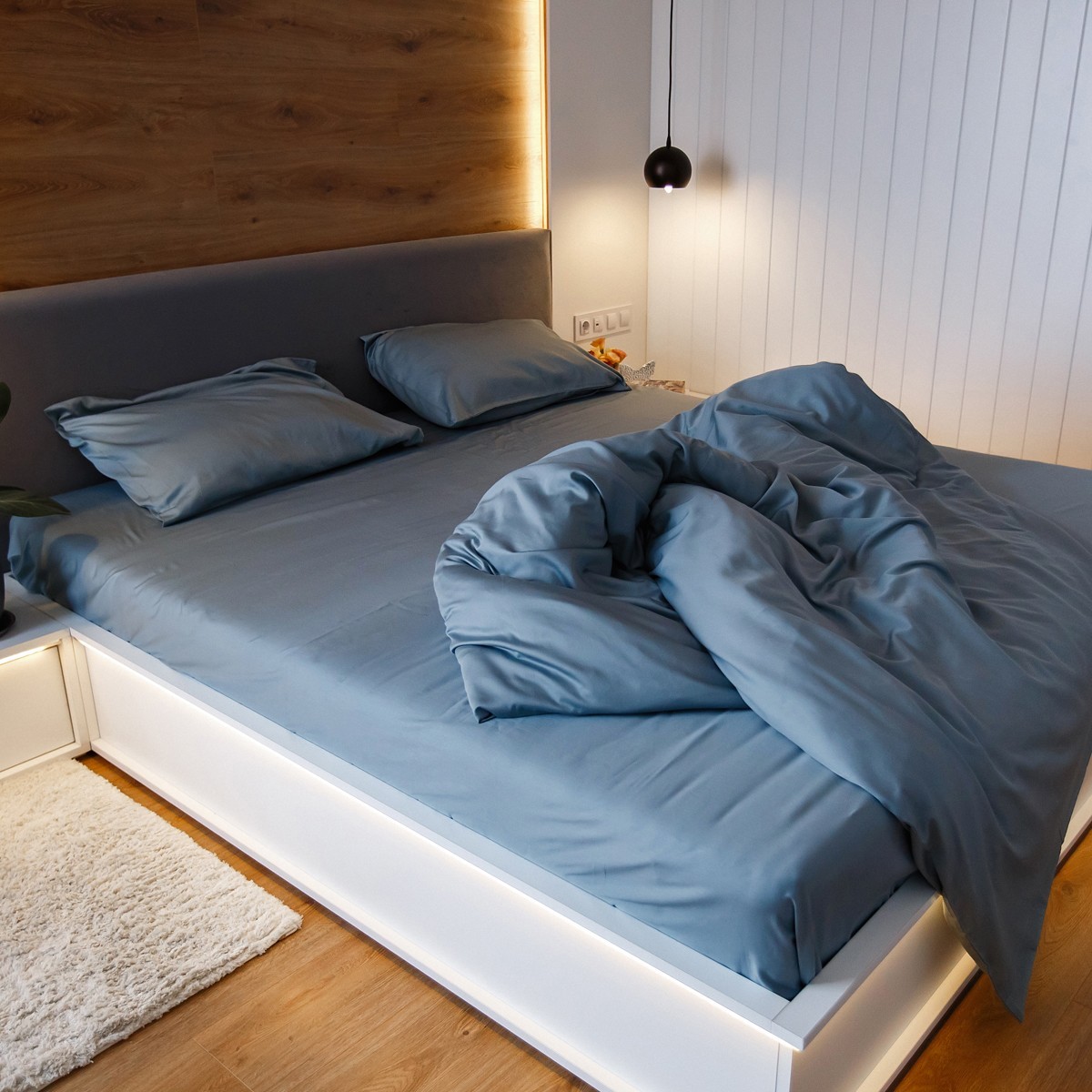

Простынь NaviHome сатин 200х220 см Гольфстрим сине-зеленый