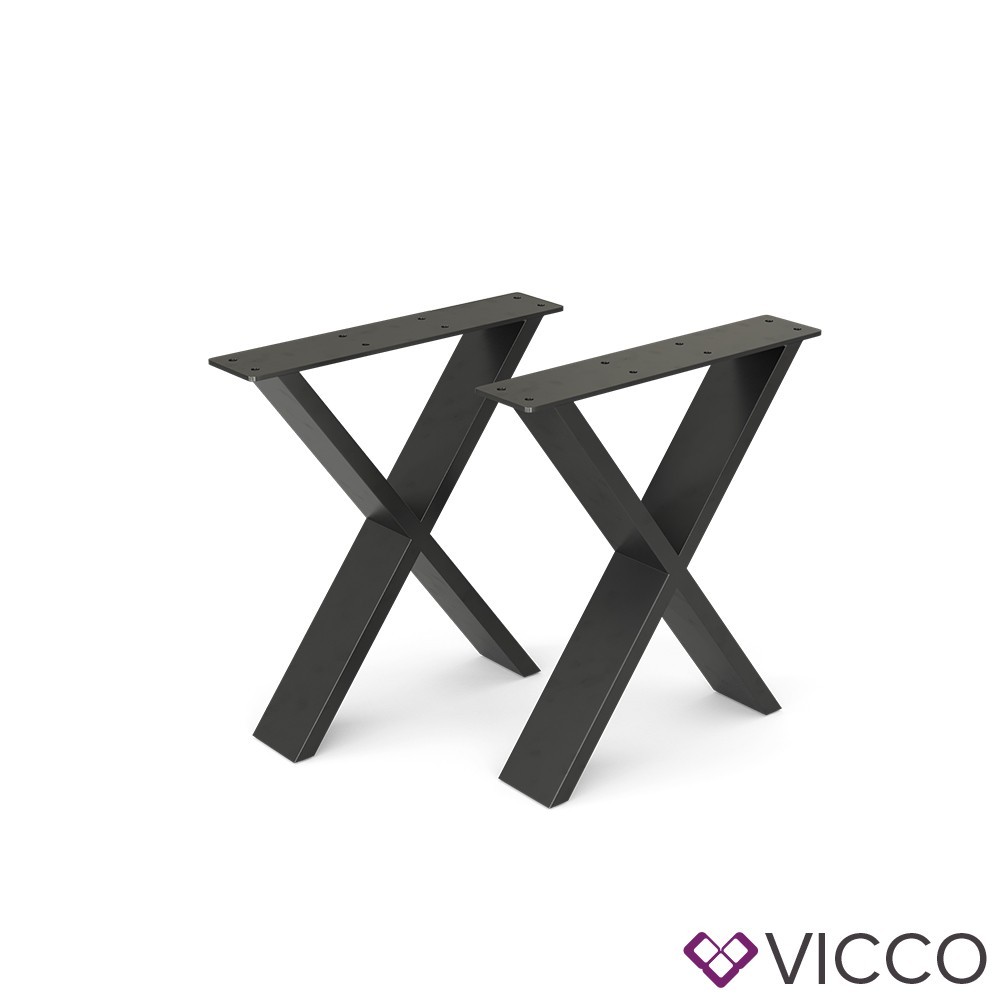 

Ножки для скамейки лофт 40x42 Vicco 2шт, Х-форма, черные