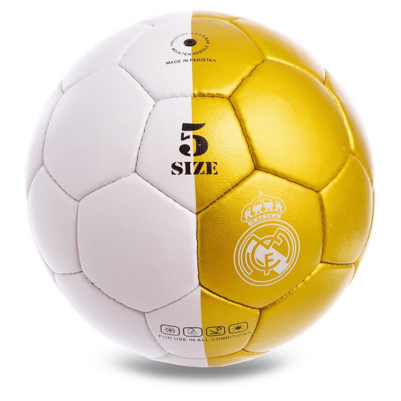 

Мяч футбольный Profi Grippy Pro Liga №5 Real Madrid Реал Мадрид FC FB-0584 White-Gold