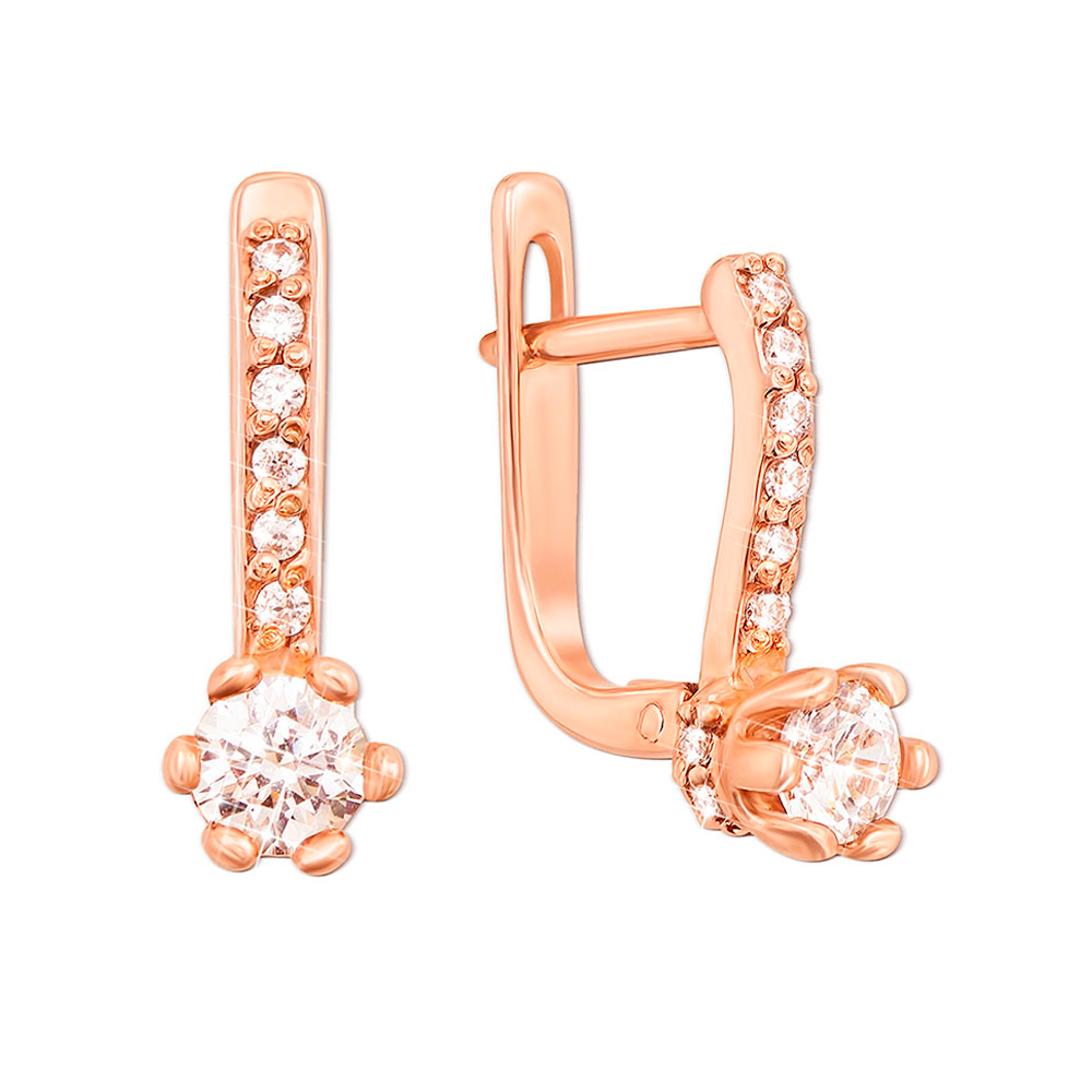 

Серьги из красного золота с фианитами 000129829