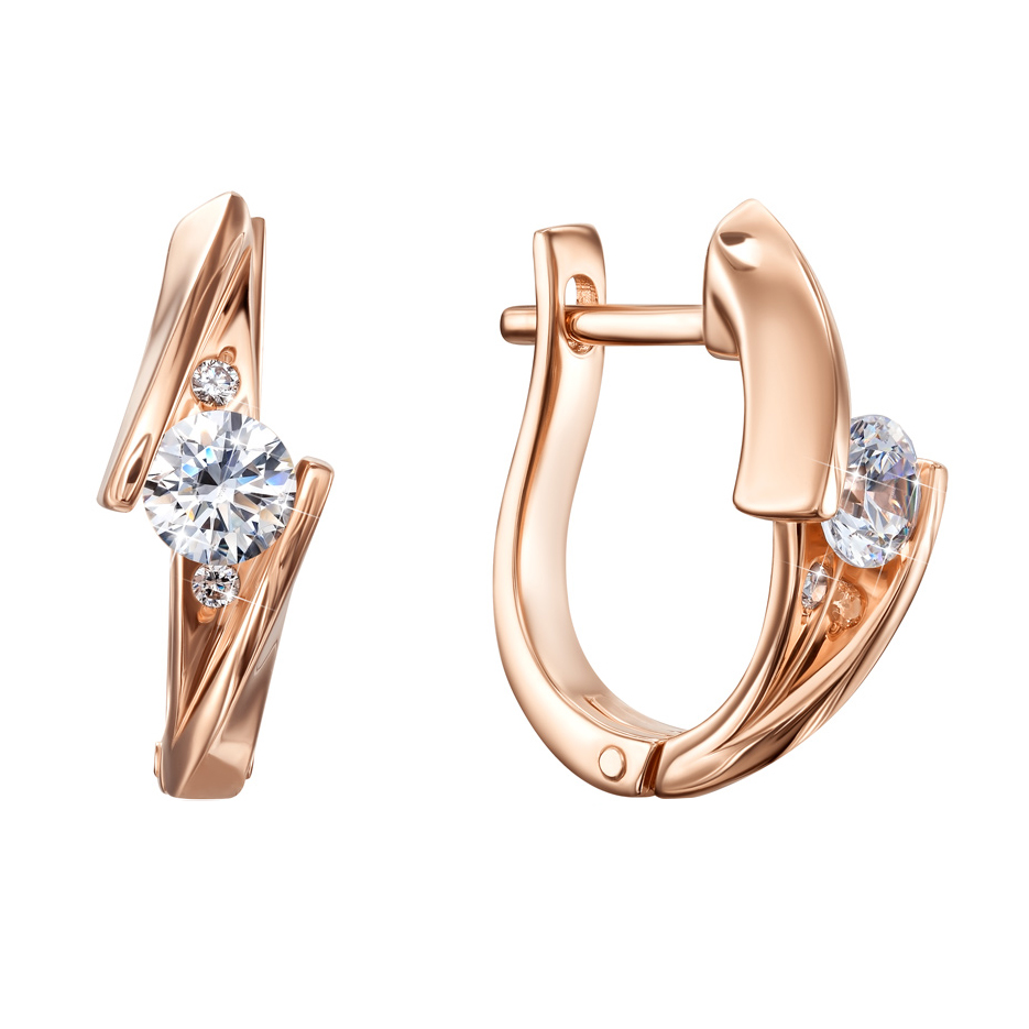 

Серьги из красного золота с кристаллами Swarovski 000134940