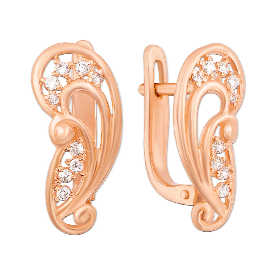 

Серьги из красного золота с фианитами 000134327