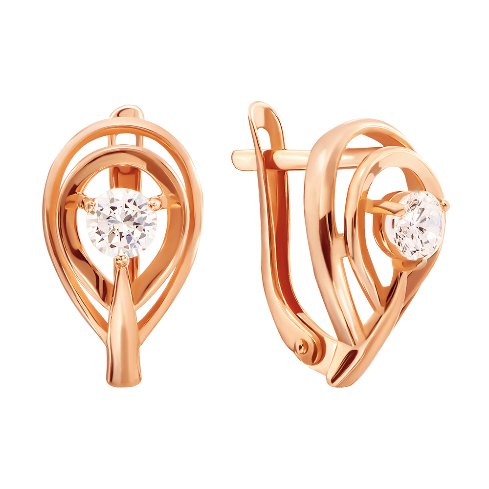 

Серьги из красного золота с фианитами 000132749