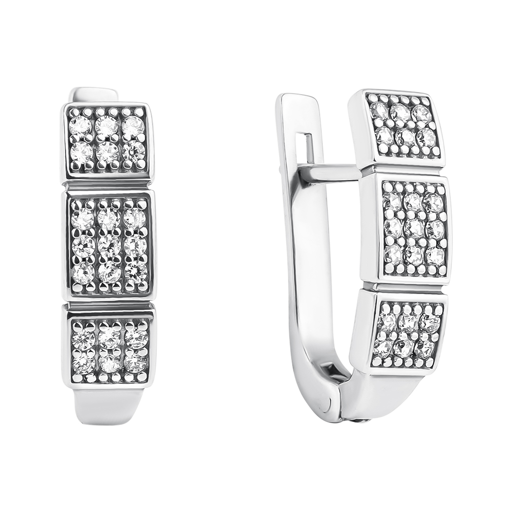 

Серебряные серьги с фианитами 000118077