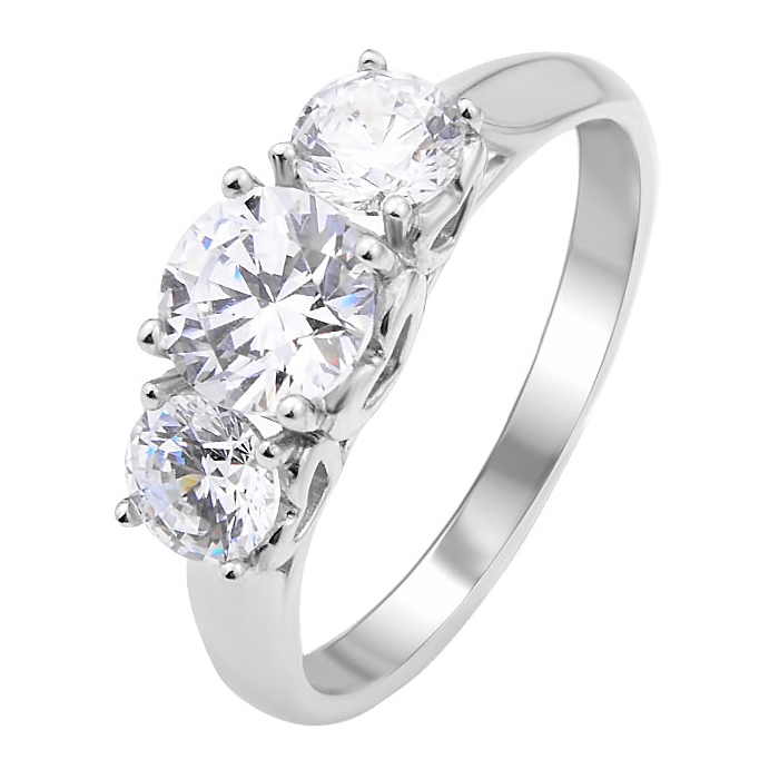 

Серебряное кольцо с цирокнием Swarovski 000103110 17.5 размера