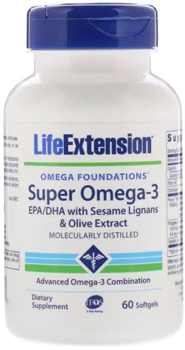 

Супер Омега-3, Omega Foundations, Super Omega-3, Life Extension, 60 Желатинових Капсул (737870198369)