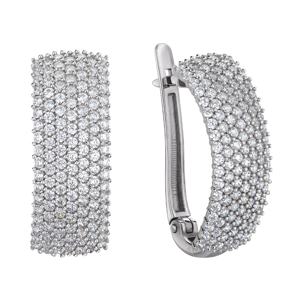 

Серьги из белого золота с фианитами 000146142