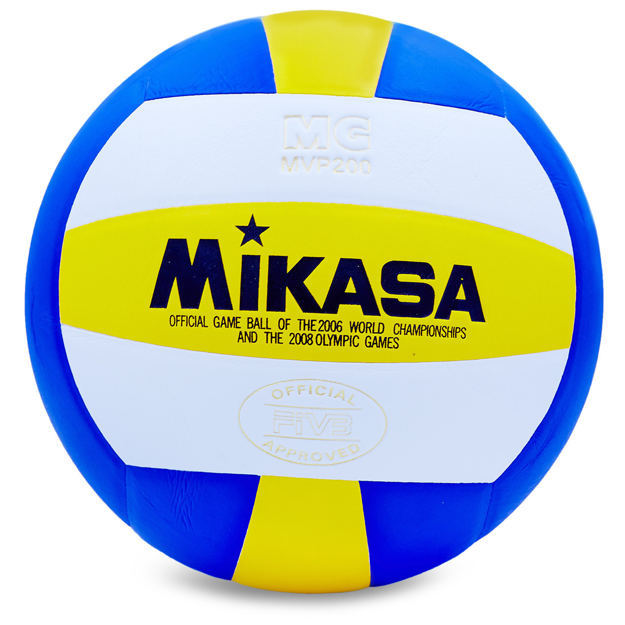 

Мяч волейбольный клееный Mikasa Pro Liga VB-0030 MVP-200 размер №5 Yellow-Blue-White