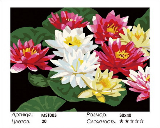 

Набір для малювання за номерами ColorArt Водяна лілія 30x40 MST003 з підрамником