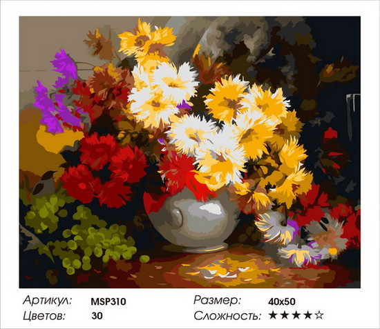 

Набір малювання за номерами ColorArt Чудовий букет 40x50 MSP310 з підрамником