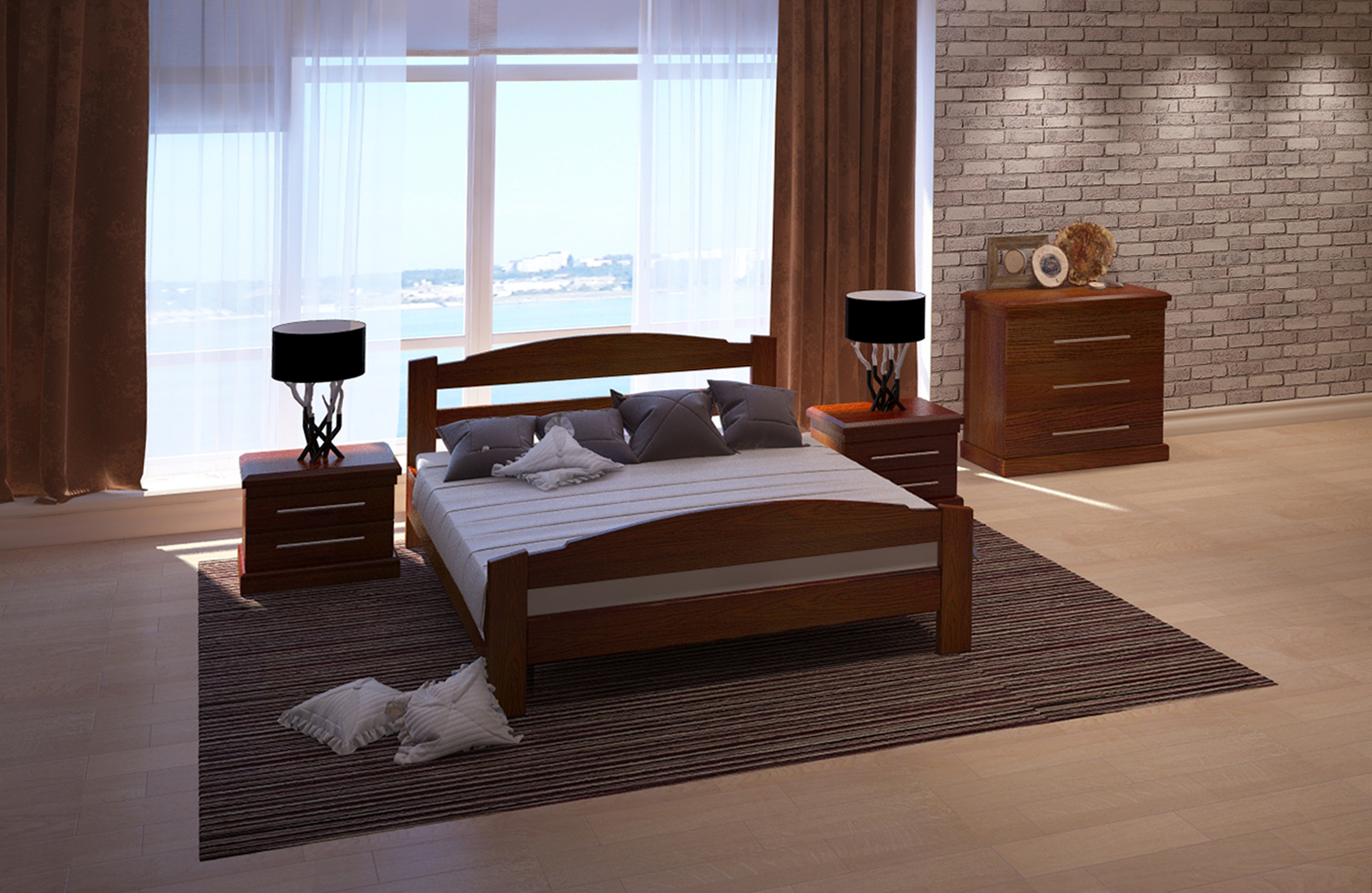 

Кровать ARTmebli Эдель 90х200 К2 яблоня