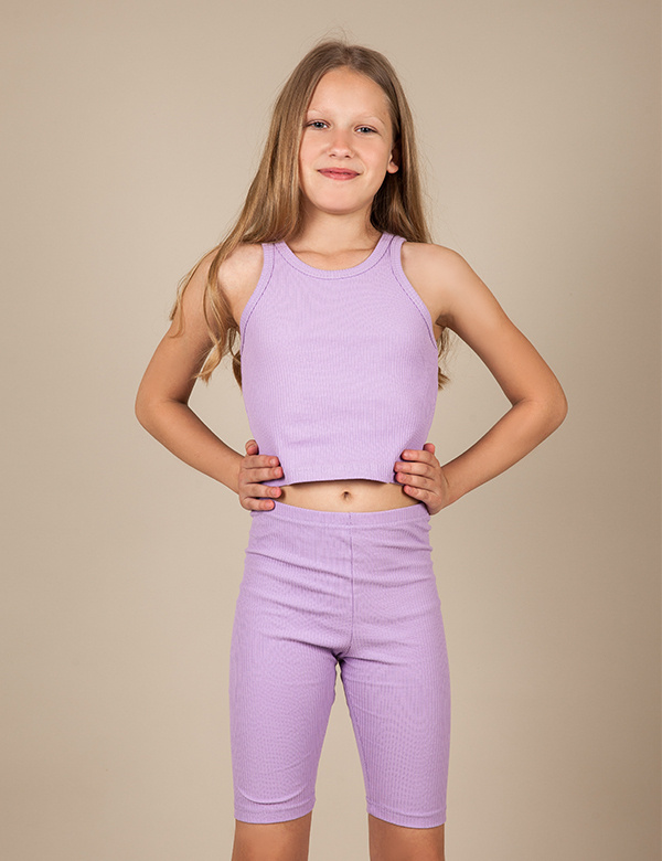 

Велосипедки Габби Рубчик Сирень 116-122 см