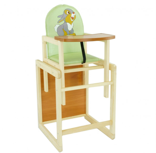 

Стульчик для кормления кожзам салатовый Зайчик ТМ Мася 2061