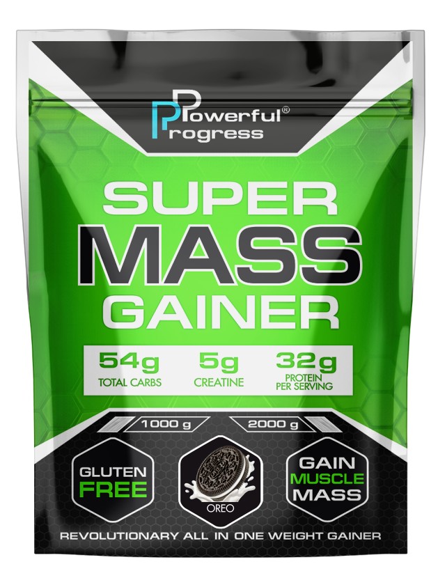 

Гейнер высокобелковый Супер Масс Powerful Progress Super Mass Gainer 1 кг печенье "Орео"