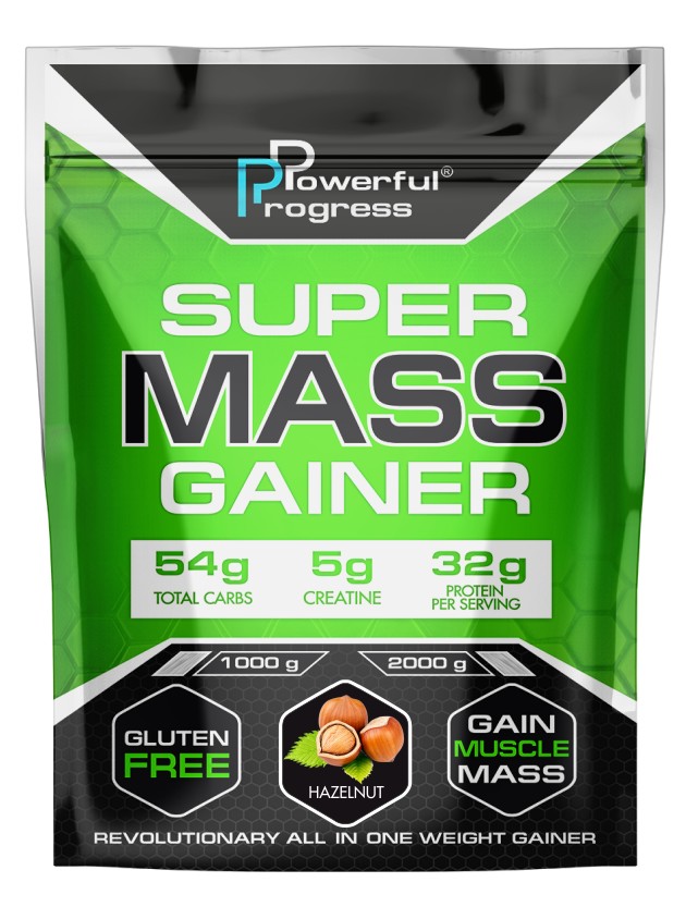 

Гейнер высокобелковый Супер Масс Powerful Progress Super Mass Gainer 2 кг лесной орех