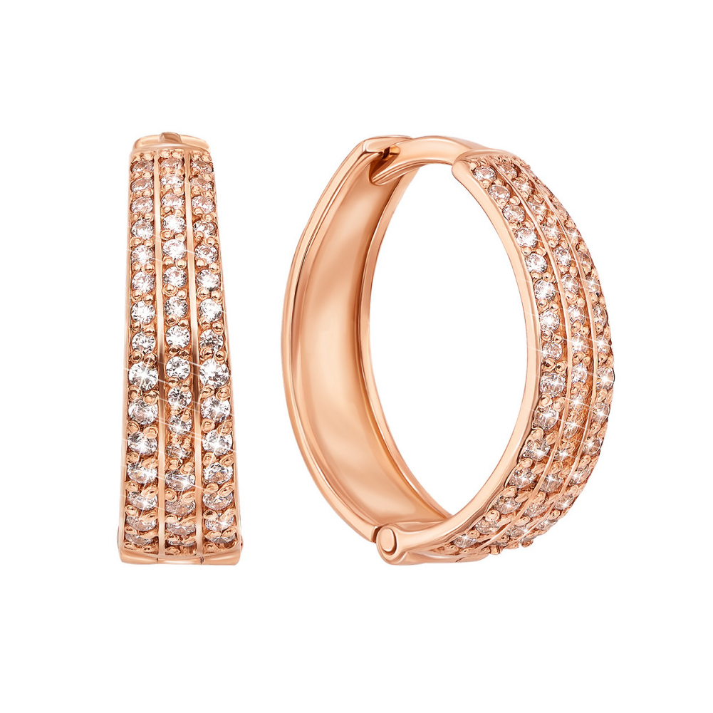

Серьги-кольца из красного золота с фианитами, d 17mm 000126100