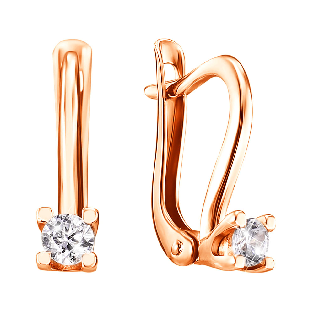 

Серьги из красного золота с цирконием Swarovski 000129175