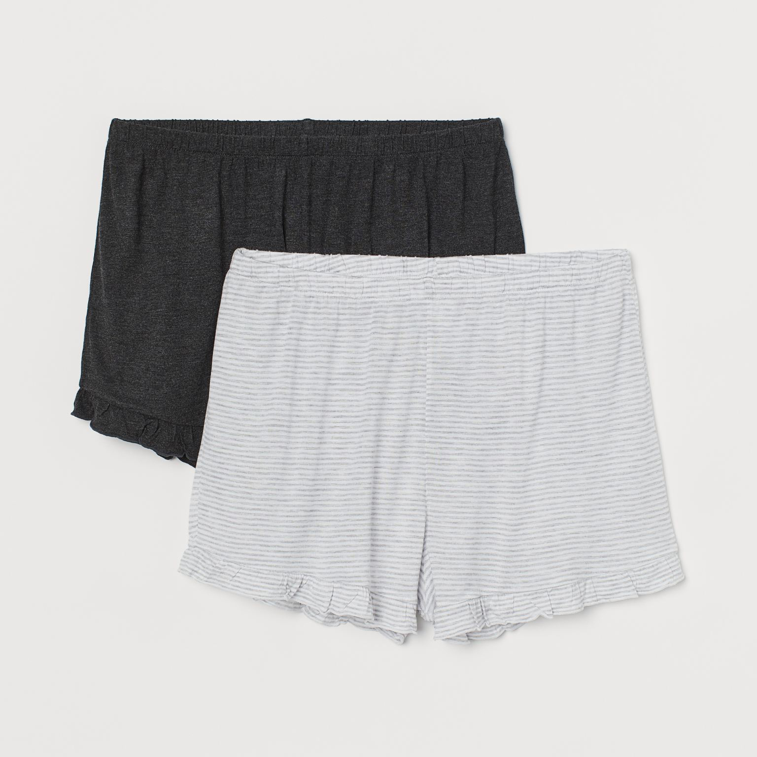 

Набор пижамные шорты H&M 8775991sm M Белый/Серый в полоску