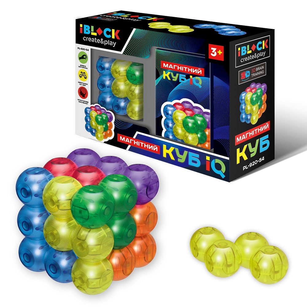 

Магнитный конструктор IBLOCK Magnetic Cube PL-920-54 в кор. 17,5*6*13см