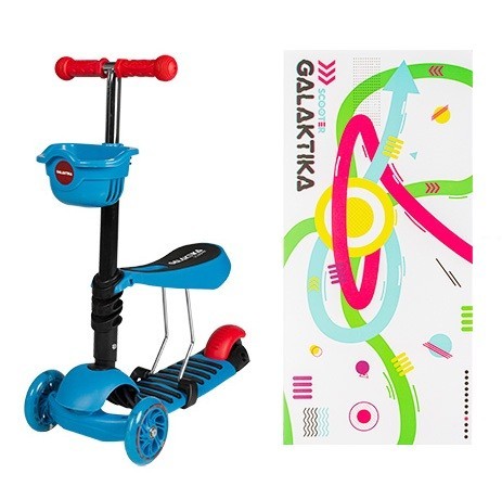 

Самокат GS-0080 пластиковый с сиденьем PU колеса свет син