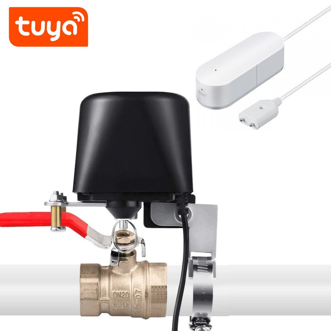 

Комплект антипотоп Tuya Smart привод крана + датчик протечки