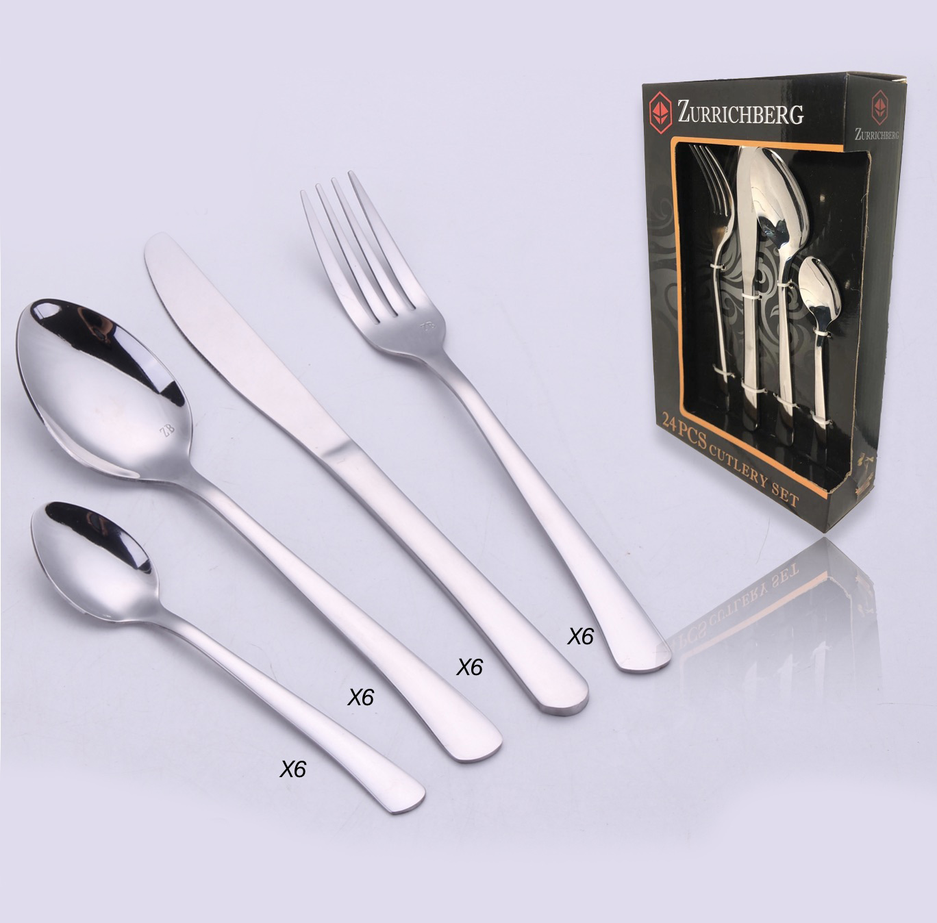 

Набор столовых приборов 24 пр. Silver Satin Zurrichberg ZB-3001