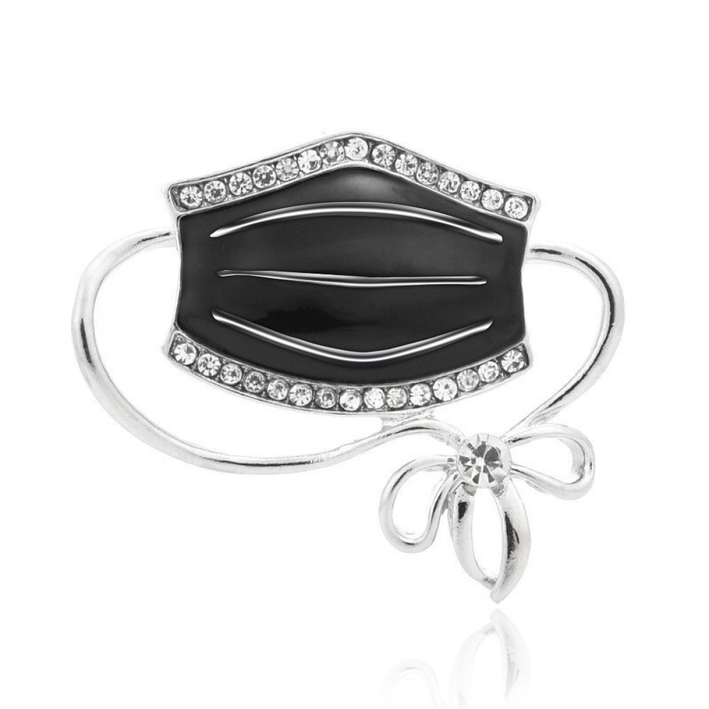 

Брошь унисекс BROCHE бижутерия с эмалью Медицина Маска чёрная BRBF111397