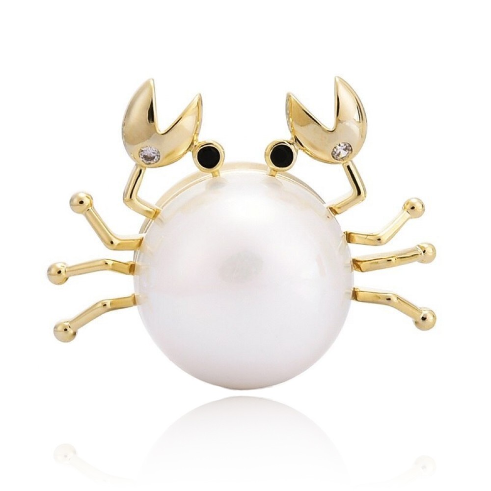 

Брошь магнитная BROCHE бижутерия Море Краб белая BRMG111422