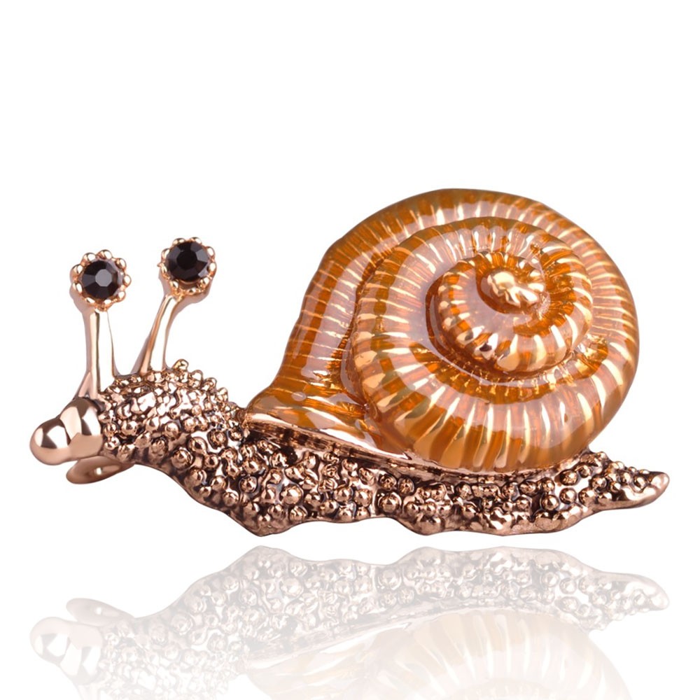 

Брошь унисекс BROCHE бижутерия с эмалью Моллюски Улитка коричневая BRSF110808