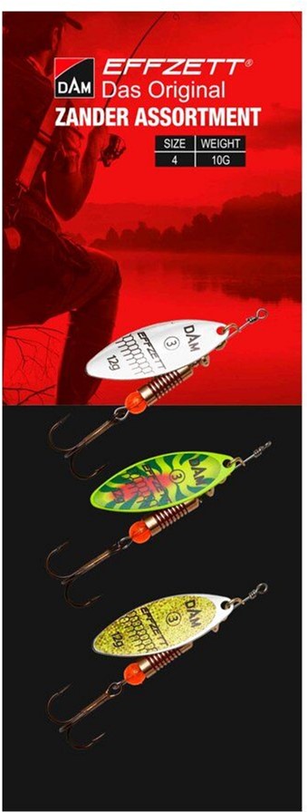 

Блесна-вертушка DAM Effzett Original Assortment Zander Spinner 12 г набор - 3 шт (60595)