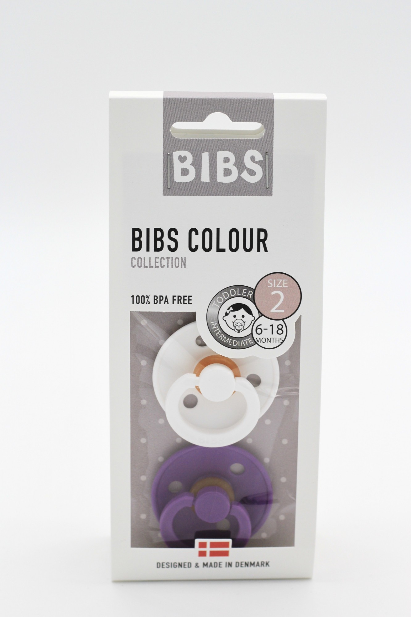

Пустышка BIBS White + Purple 6-18 мес.