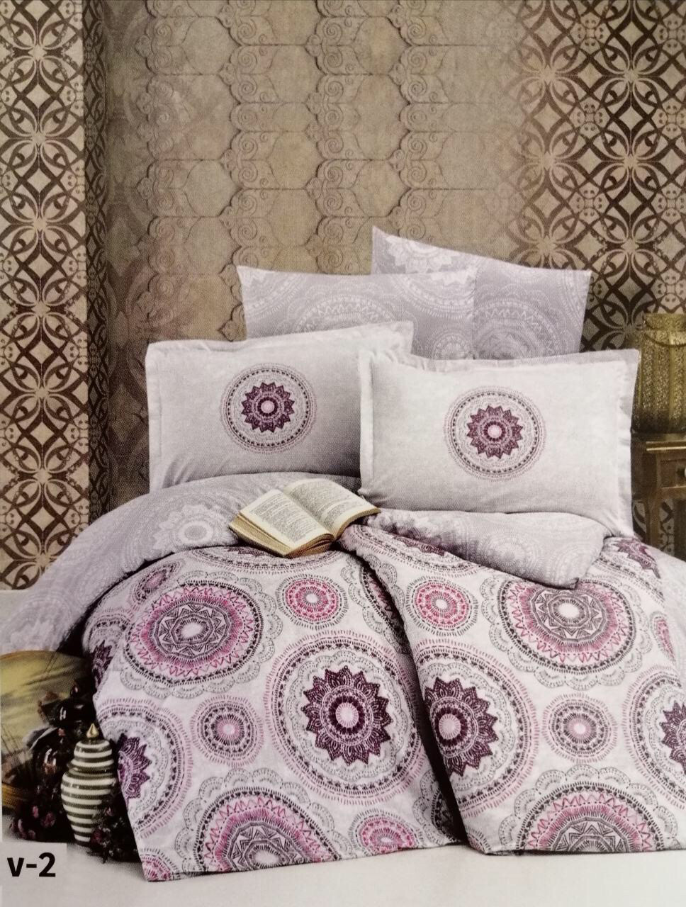 

Постельное белье CLASY ранфорс 200*220 см MANILA V2 LILA