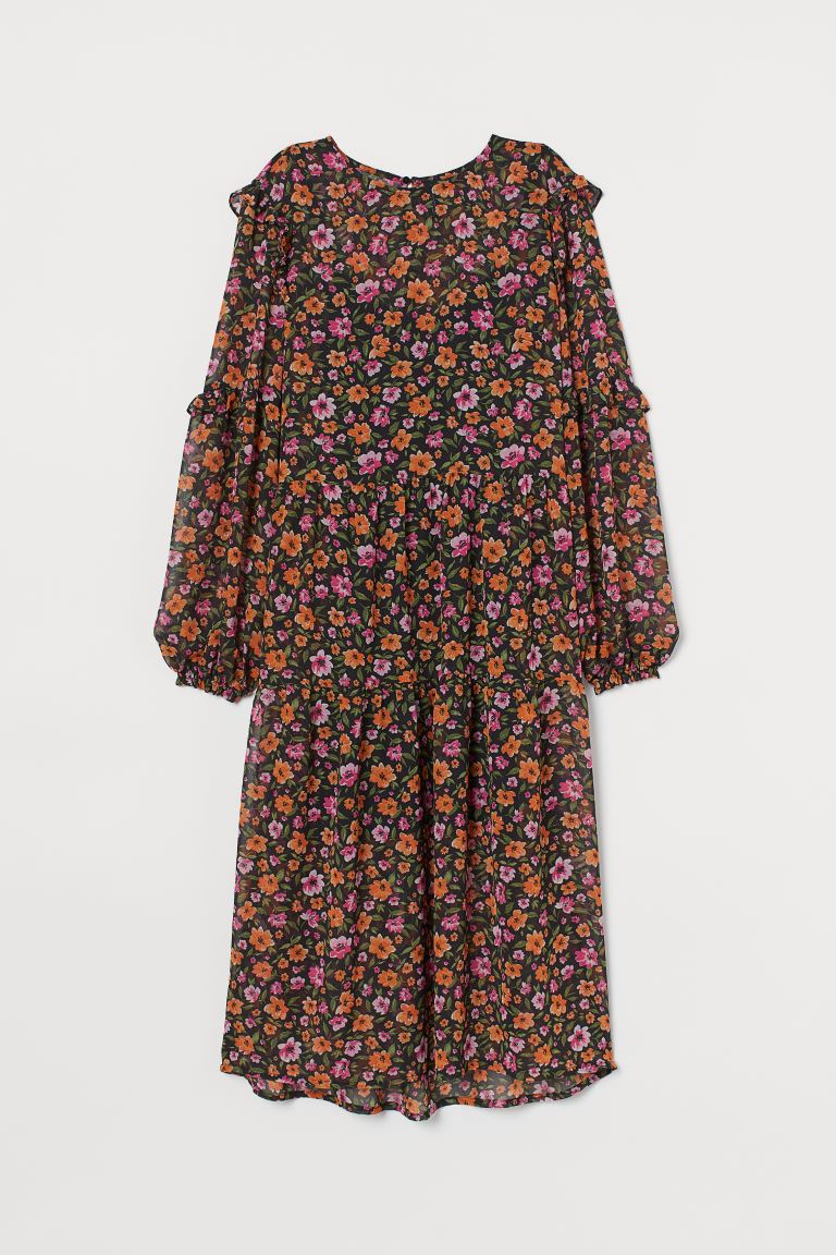

Сукня з квітковим принтом H&M LP530  Чорний, кольоровий (P-6910806230916, Сукня з квітковим принтом H&M LP530 S Чорний, кольоровий (P-6910806230916)