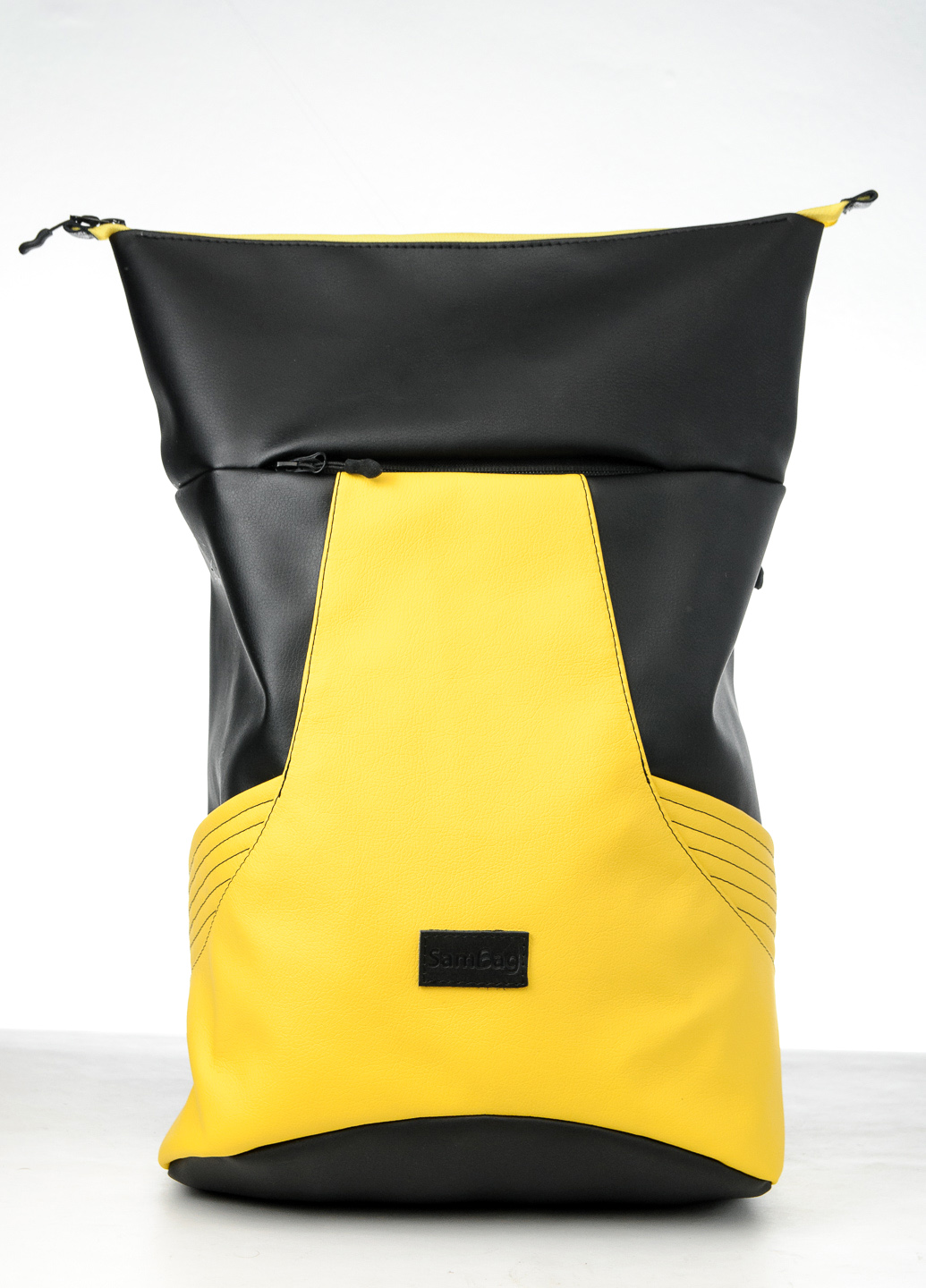 

Рюкзак ролл Sambag RollTop MQN Чорний з жовтим