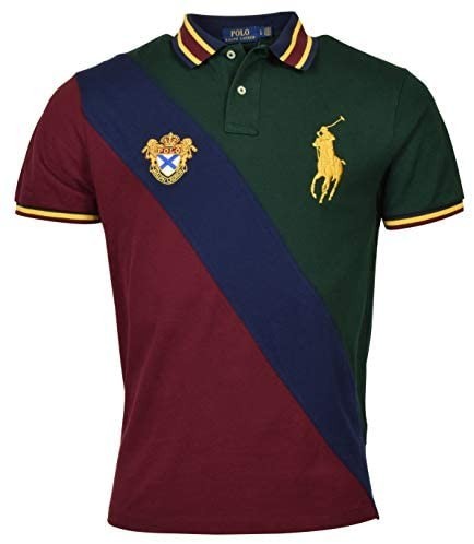

Мужская футболка-поло Polo Ralph Lauren с логотипом в виде щита ,бордовый,зеленый,темно-синий,710760248001,р.L.