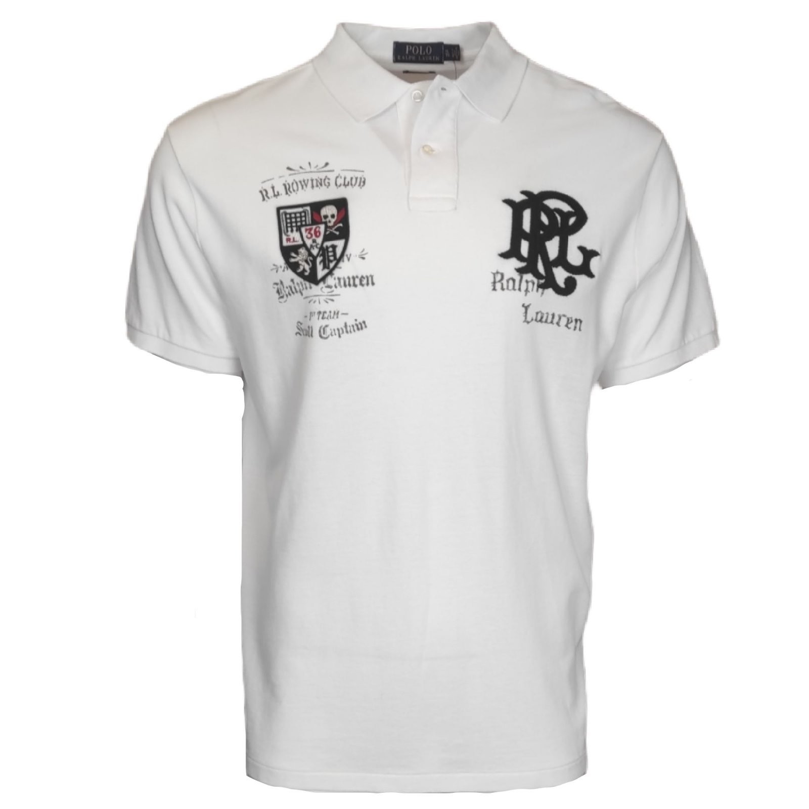 

Поло футболка Polo Ralph Lauren мужская Scull Captain,белая,710749689001, р.XL.