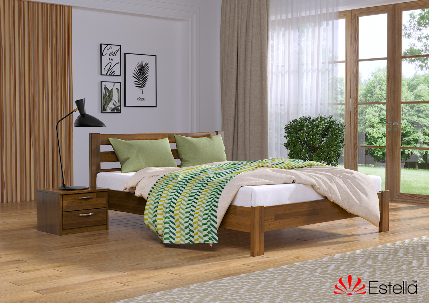 

Кровать односпальная Рената Люкс Estella 90х190 103 - светлый орех Щит Л25