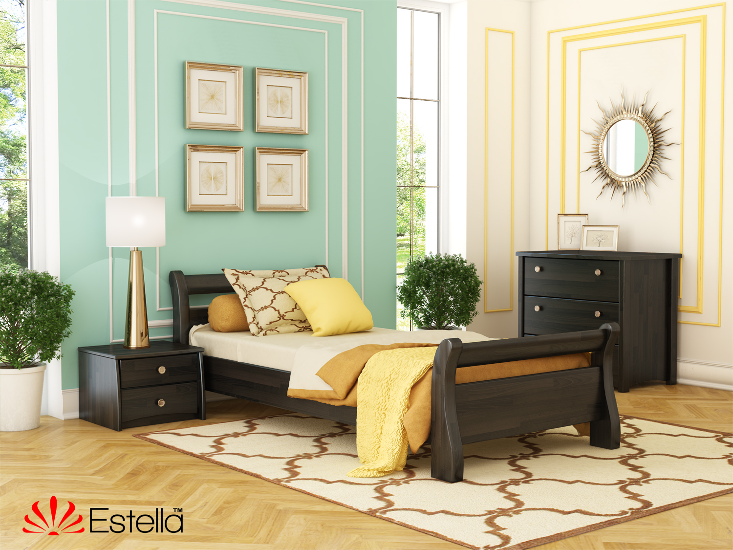 

Кровать односпальная Диана Estella 80х190 106 - венге Щит Л25