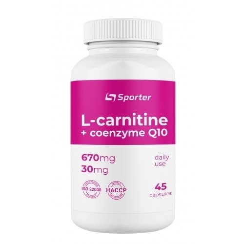 

Жиросжигатель Sporter L-carnitine 670 мг + CoQ10 30 мг 45 капсул