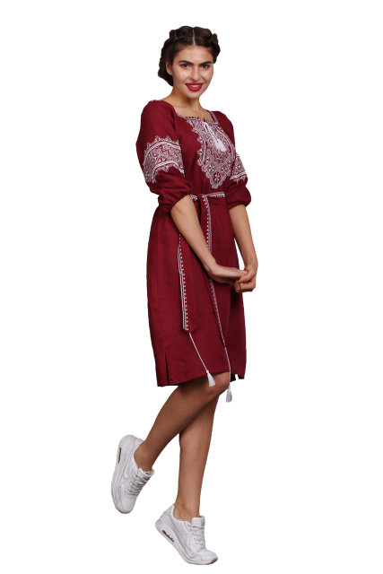

Вишиванки narodniy-butik Твори Мир біла вишивка 54 бордовий 1526