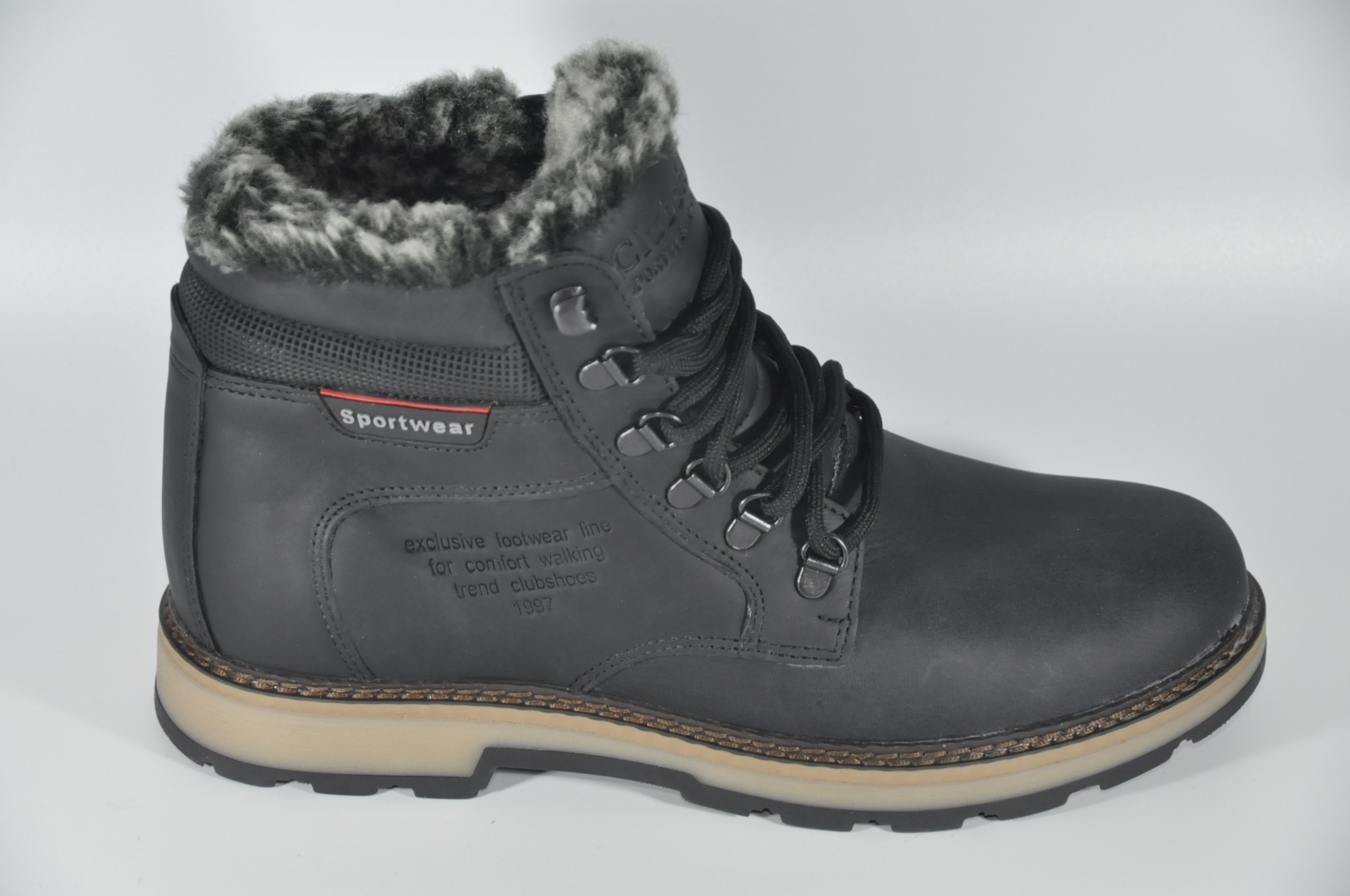 

Ботинки Мужские Кожаные Clubshoes Черные на меху Зимние размер 41