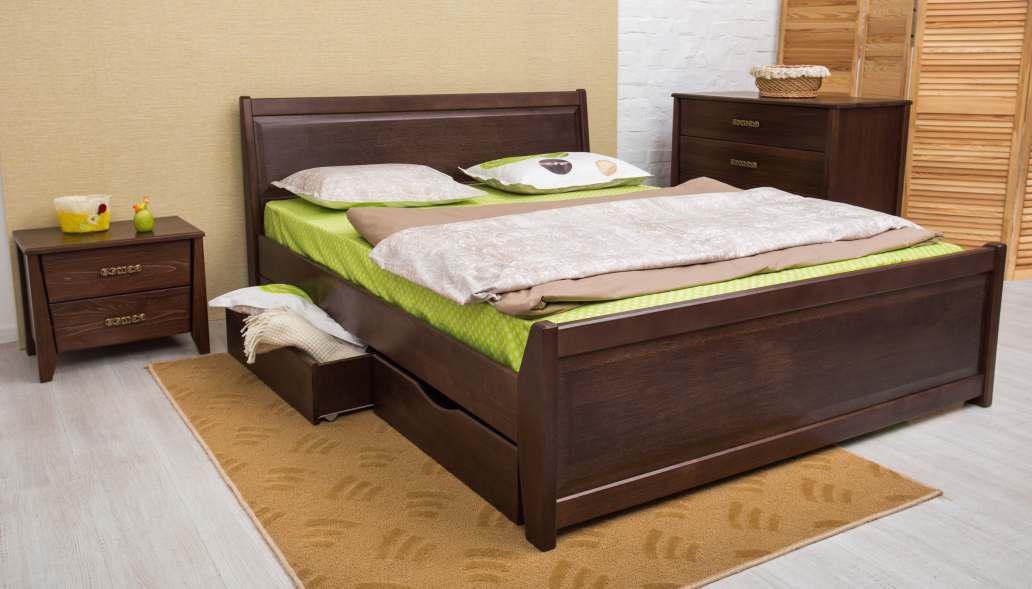 

Кровать Олимп Сити с четырьмя ящиками с филенкой 180x200 Венге