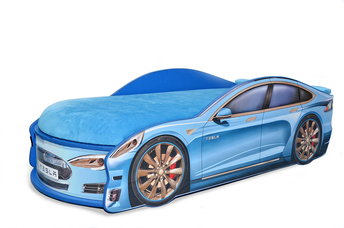 

Кровать-машина Avto-UA TESLA синяя с матрасом Стандарт без ПМ 70х150