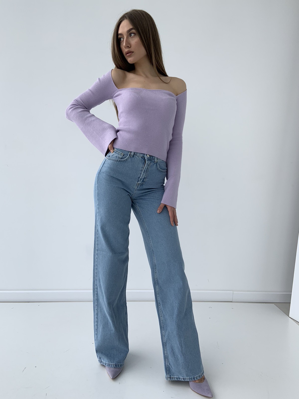 

Трендовые джинсы Палаццо Denim  голубые, Трендовые джинсы Палаццо Denim 40 голубые