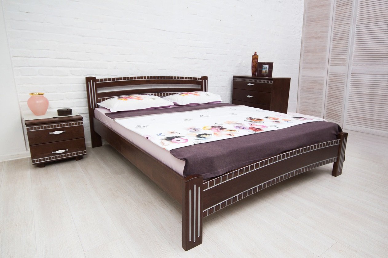

Кровать с фрезировкой Олимп Милана Люкс 120x200 Венге + Серебро