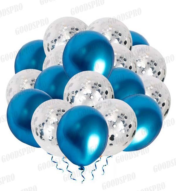 

Гелиевые шары "Blue Metallic", набор 18 шт (шарики с гелием)
