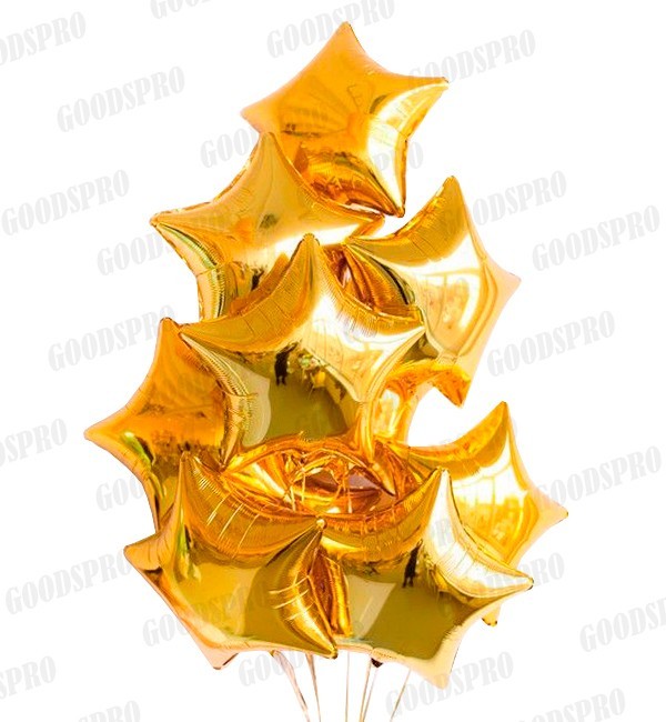 

Гелиевые шары "Gold Stars", набор 10 шт (шарики с гелием)