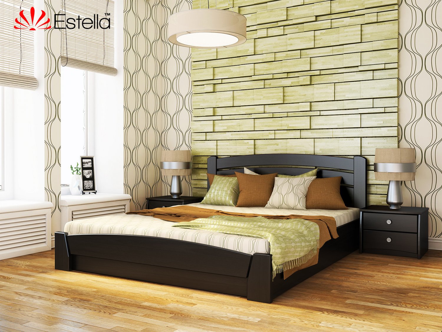 

Кровать двуспальная Селена Аури Estella 120х190 106 - венге Масив 2Л25