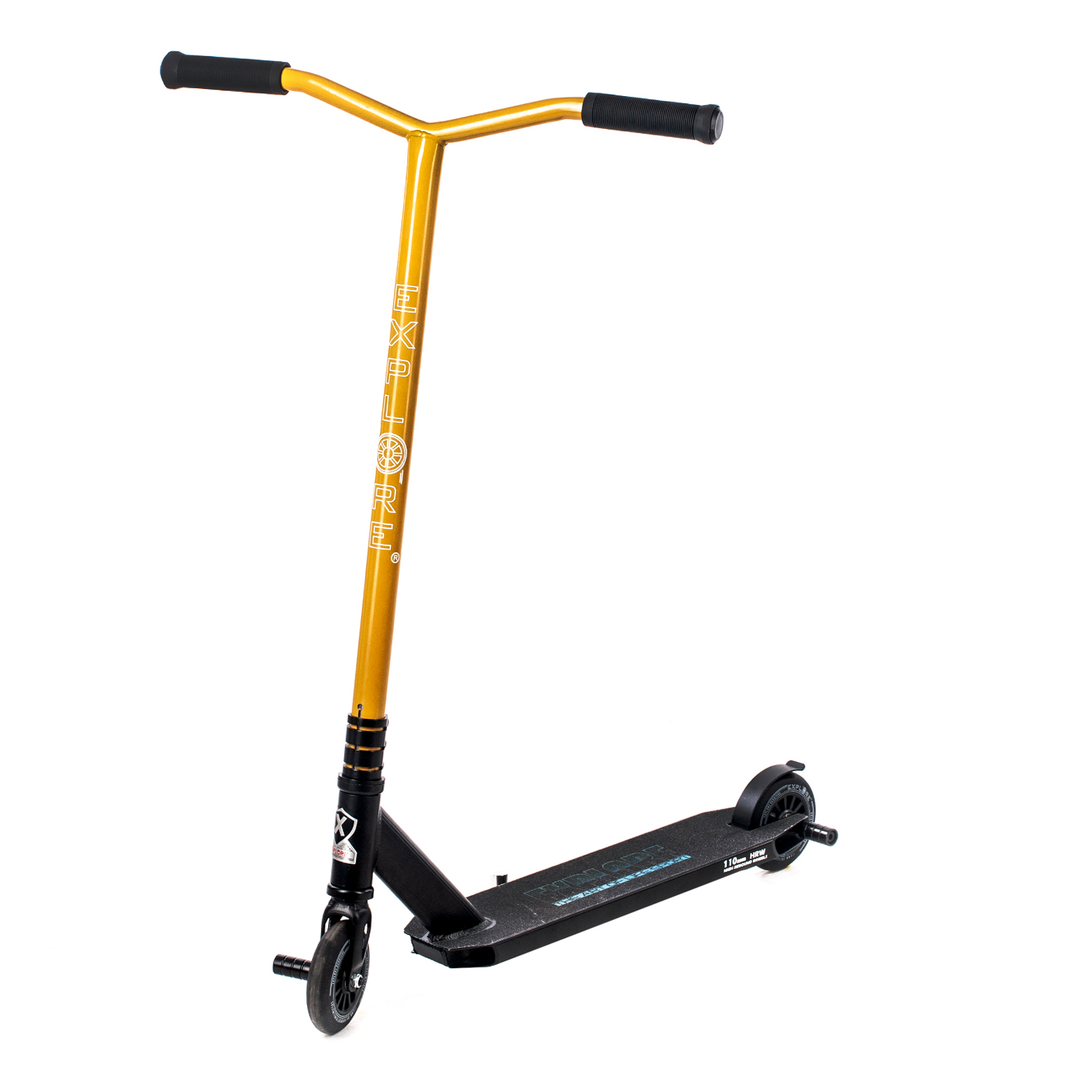 

Трюковой самокат EXPLORE SPADE DELUXE II (HIC) 110мм золотой ( 8992 )