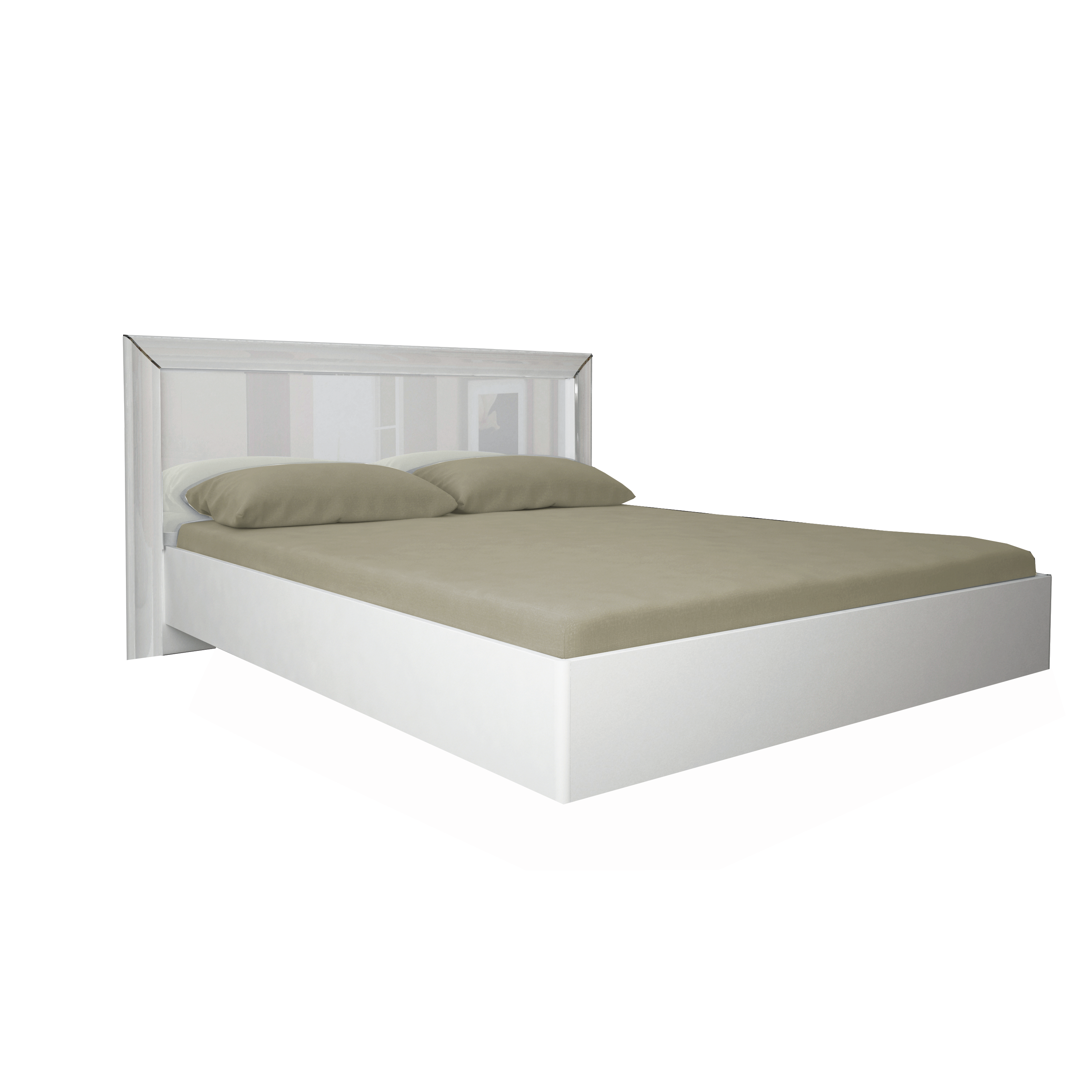 

Кровать MiroMark Bella двуспальная с подъемным механизмом Белый глянец 160х200 BL-46-WB